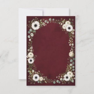 Watercolor Burgundy Wedding RSVP Card