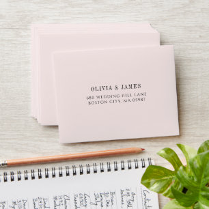 Watercolor Bush Pink Floral RSVP Envelope