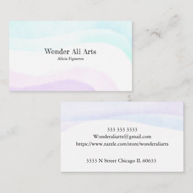 Watercolor  business card (Front/Back)