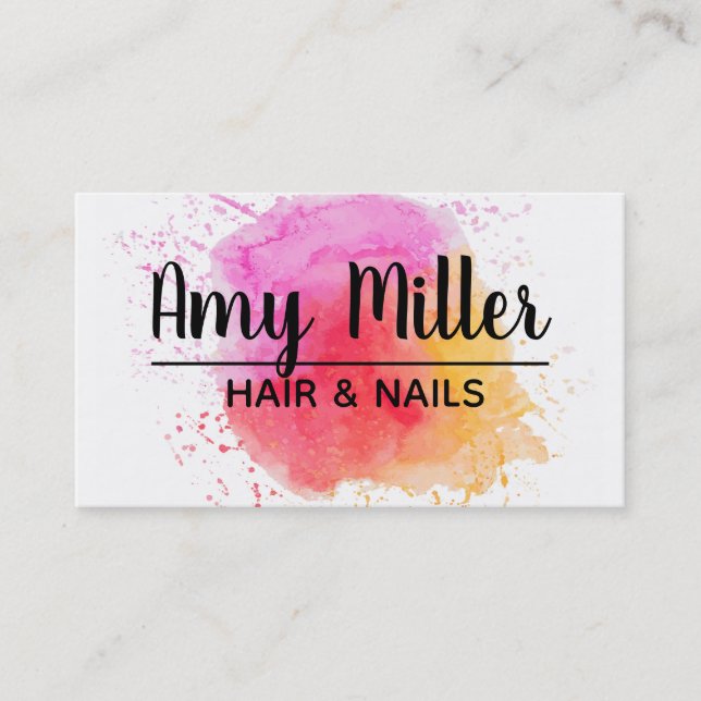 Watercolor Business Card (Front)