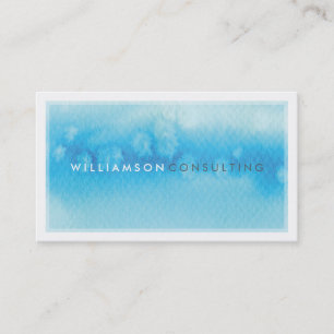 WATERCOLOR BUSINESS CARD :: modern trendy blue