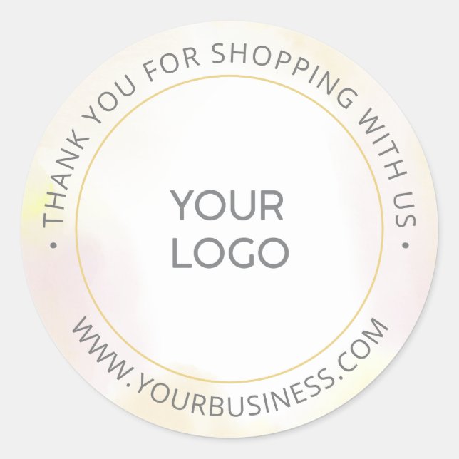 Watercolor Business Logo Thank you Package Sticker (Front)