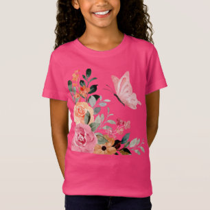 Watercolor Butterflies and Flowers T-Shirt