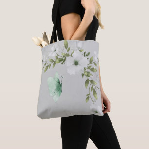 Watercolor Butterflies and Flowers Tote Bag