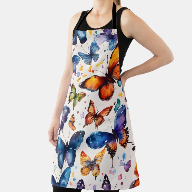 Watercolor Butterflies  Apron (Insitu)