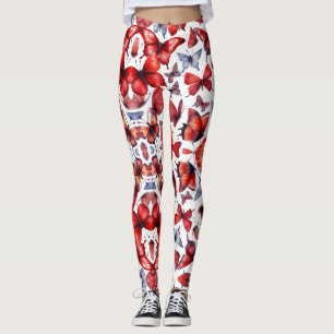 Watercolor butterflies art  leggings