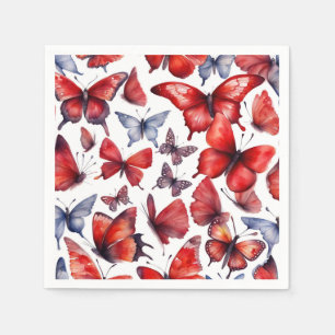 Watercolor butterflies art  napkin