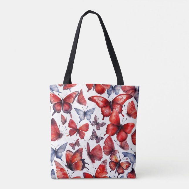 Watercolor butterflies art  tote bag (Back)