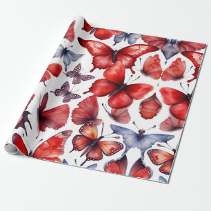 Watercolor butterflies art  wrapping paper