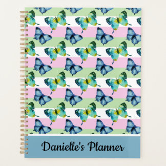Watercolor Butterflies Custom Name Planner