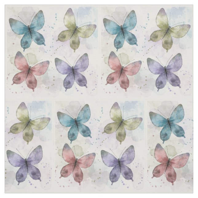 Watercolor Butterflies  Fabric (Swatch)