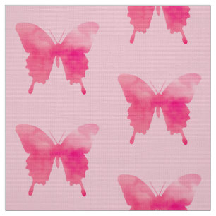 Watercolor Butterflies - Fuchsia and Pink Fabric