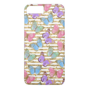 Watercolor Butterflies Gold Glitter iPhone 8 Plus/7 Plus Case