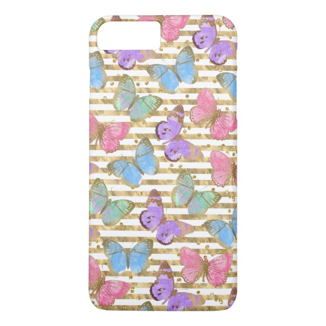 Watercolor Butterflies Gold Glitter Case-Mate iPhone Case (Back)