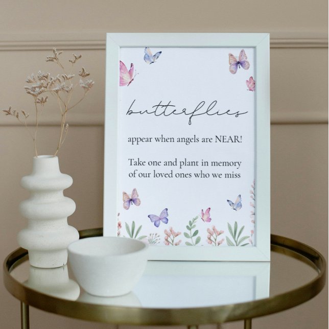 Watercolor Butterflies In Loving Memory  Poster (Creator Uploaded)