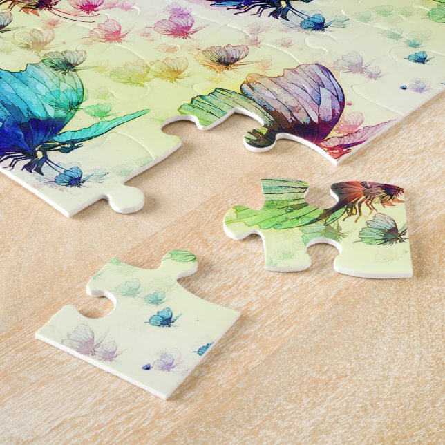 Watercolor Butterflies Jigsaw Puzzle (Side)