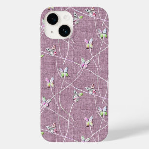 Watercolor Butterflies on Dusty Pink Case-Mate iPhone 14 Case