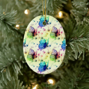 Watercolor Butterflies Ornament