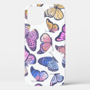 Watercolor Butterflies: Pastel Vintage Pattern. iPhone 12 Case