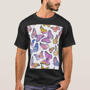 Watercolor Butterflies: Pastel Vintage Pattern. T-Shirt
