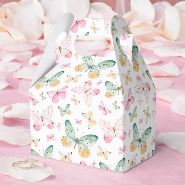 Watercolor Butterflies Pattern Favour Box (Wedding)