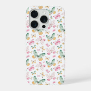 Watercolor Butterflies Pattern iPhone 15 Pro Case