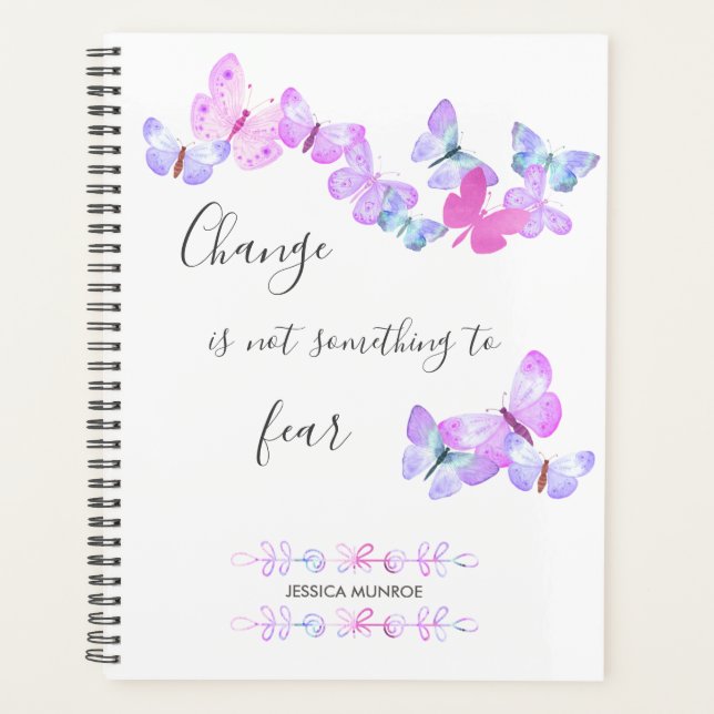 Watercolor Butterflies Personalised Planner (Front)