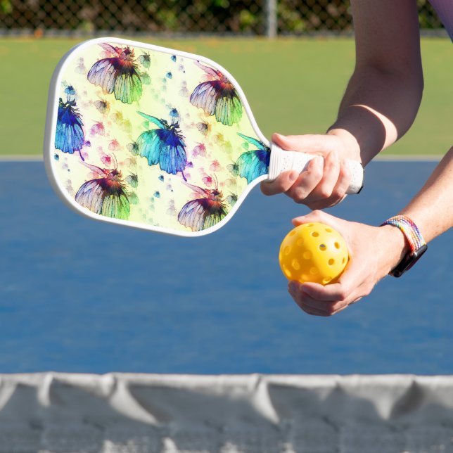 Watercolor Butterflies Pickleball Racket Paddle (Insitu)