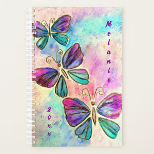 Watercolor Butterflies Planner Your Name and Year
