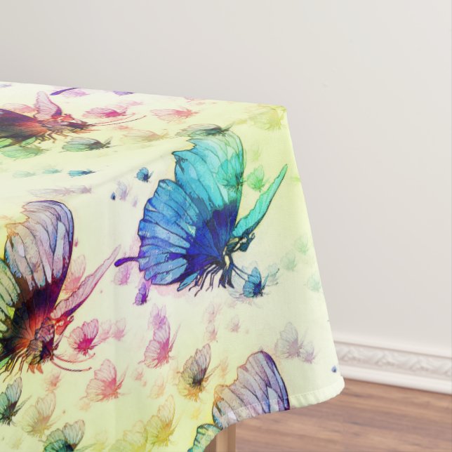 Watercolor Butterflies Tablecloth (In Situ)