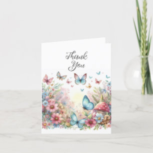 Watercolor Butterflies Thank You Card