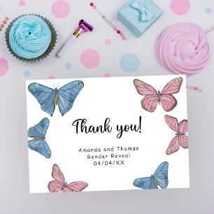 Watercolor butterflies - thank you gender reveal