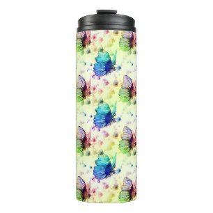 Watercolor Butterflies Thermal Tumbler
