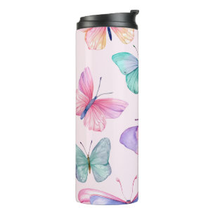 Watercolor Butterflies Thermal Tumbler