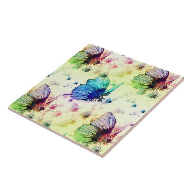 Watercolor Butterflies Tile (Side)