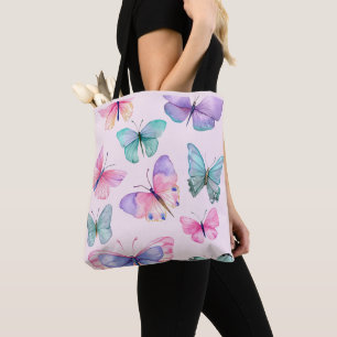 Watercolor Butterflies Tote Bag