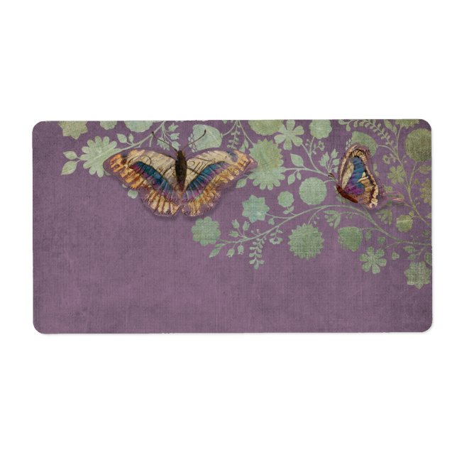 Watercolor Butterflies w Modern Floral Pattern (Front)