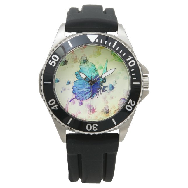 Watercolor Butterflies Watch (Front)