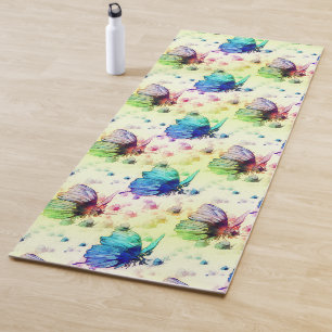 Watercolor Butterflies Yoga Mat