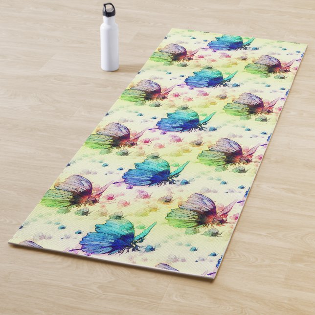 Watercolor Butterflies Yoga Mat (In Situ)