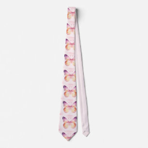 Watercolor Butterfly Art Tie