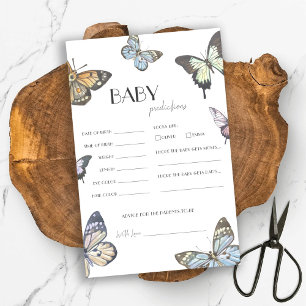 Watercolor Butterfly Baby Shower Predictions Game