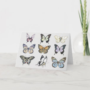 Watercolor butterfly blank notecard