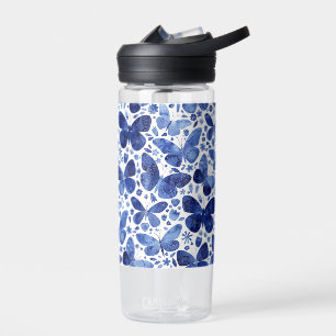 Watercolor Butterfly Blue Water Bottle