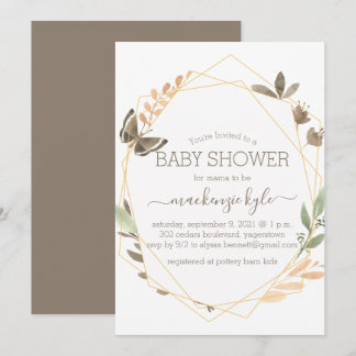 Watercolor Butterfly Boho Floral Baby Shower Invitation