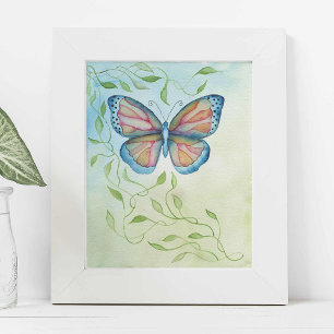Watercolor Butterfly by Victoria Grigaliunas Poster