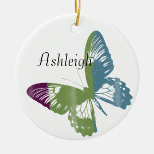 Watercolor Butterfly Ceramic Tree Decoration