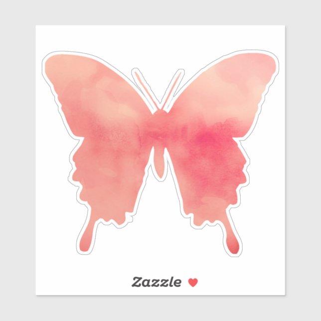 Watercolor Butterfly - Coral and Peach (Sheet)