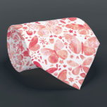 Watercolor Butterfly Coral Pink Neck Tie<br><div class="desc">Coral pink and white watercolor butterfly pattern.</div>