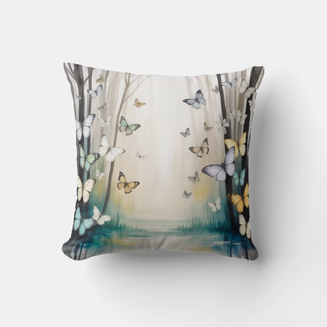 Watercolor Butterfly  Cushion (Front)